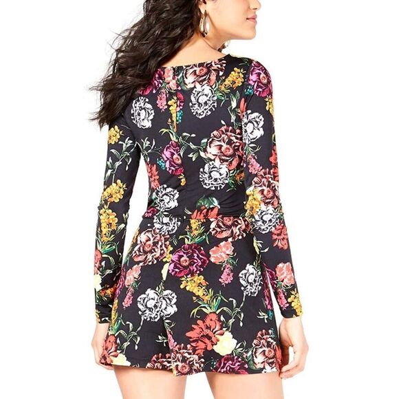 Guess Women’s Floral Print Romper In Black - Picture 2 of 4